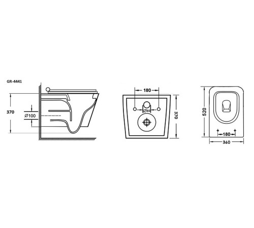 Комплект 3 в 1: Grossman инсталляция 900.K31.01.000+клавиша 700.K31.04.10M.10M хром глянцевый+унитаз GR-4441BMS